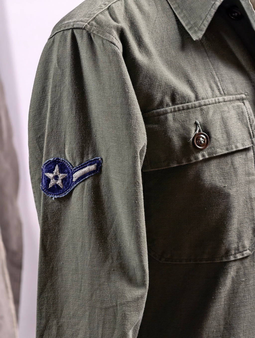 Vintage OG-107 Sateen US Air Force Utility Shirt - 1960s - Made in USA