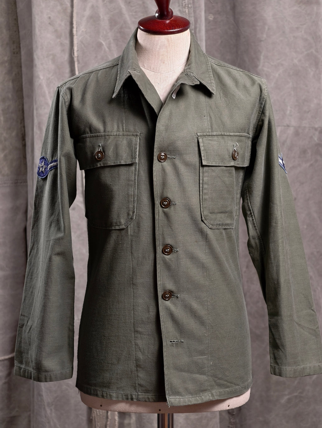 Vintage OG-107 Sateen US Air Force Utility Shirt - 1960s - Made in USA