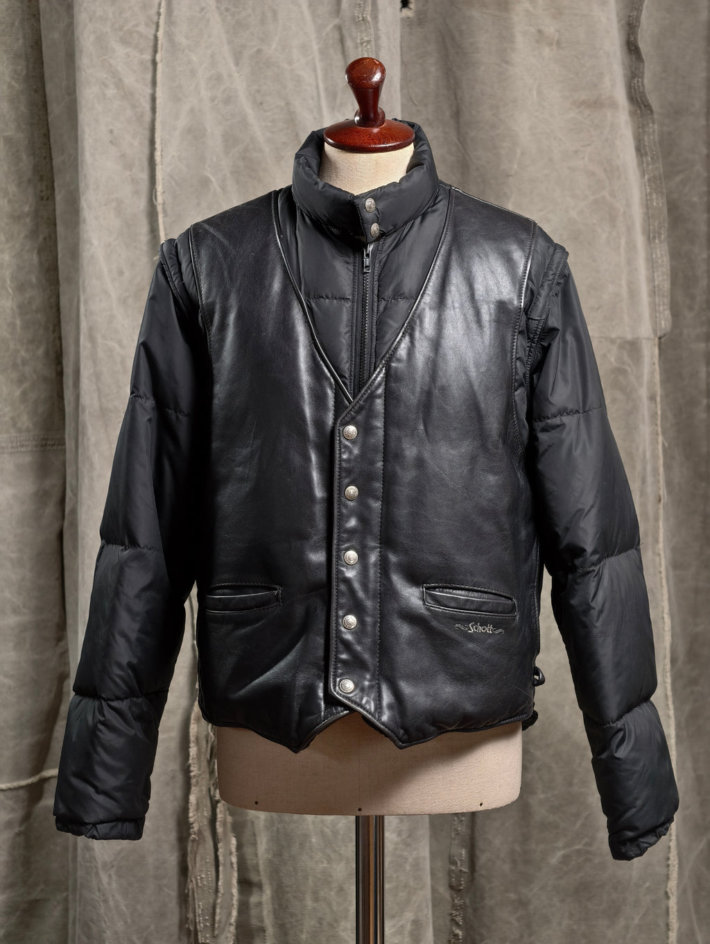 Vintage Schott NYC 2-in-1 Down Jacket – 1980s – Made in USA
